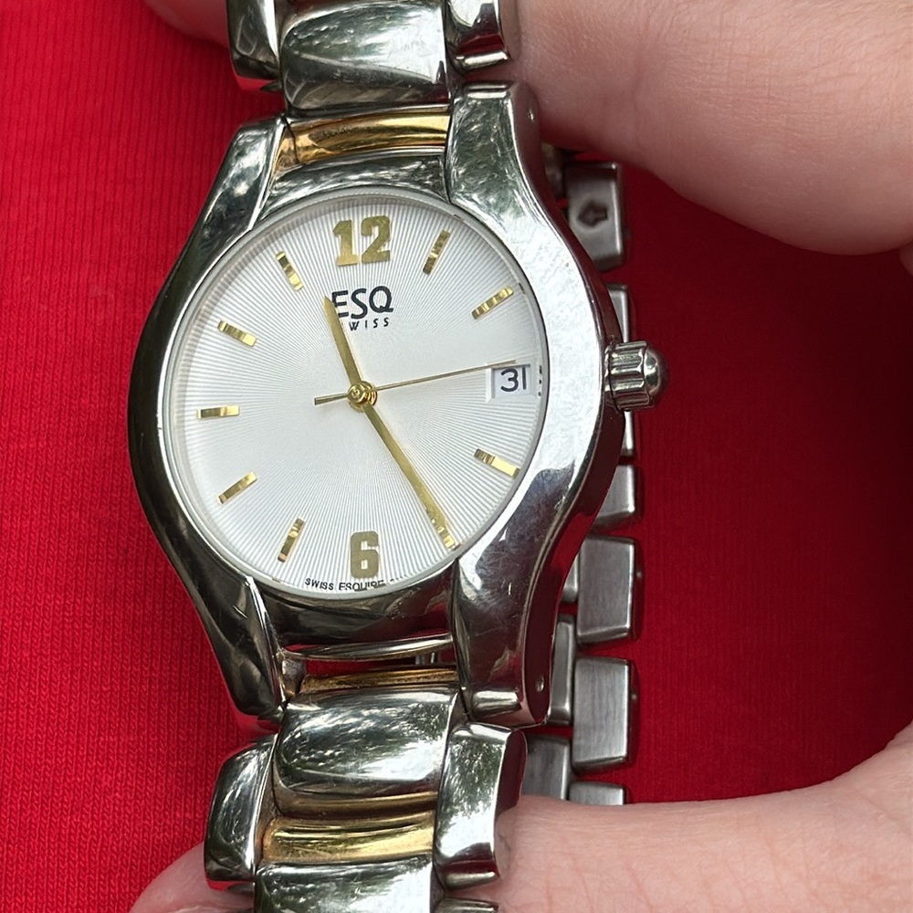 ESQ by Movado Silver and Gold Watch